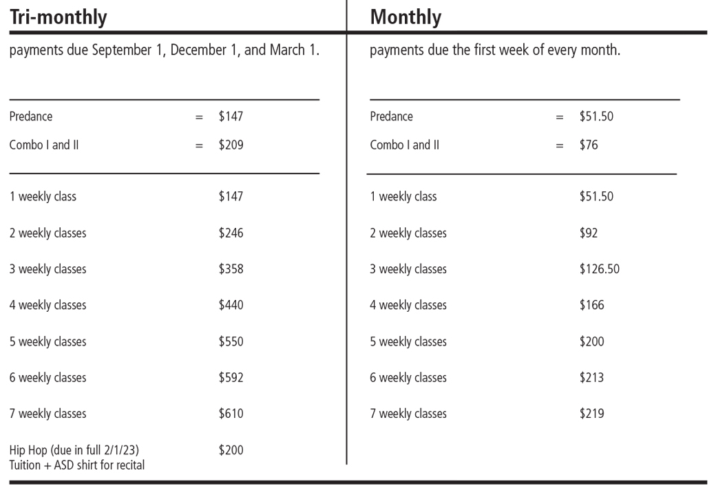 ASD payment chart